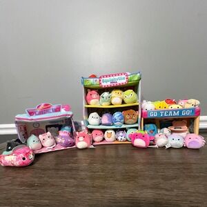Squishville Playsets & Mini Squishmallows Lot - Mall, Diner, Go Team Go!